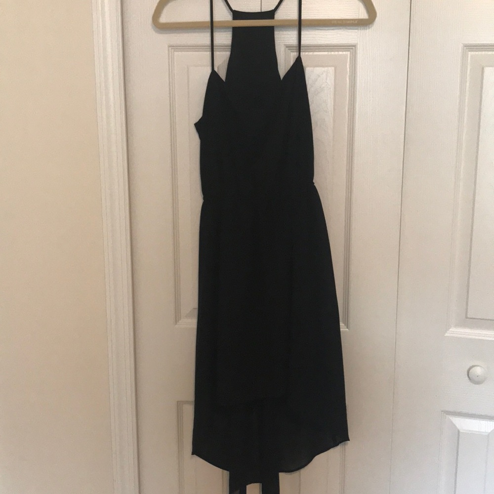 Black racerback hi-lo dress
